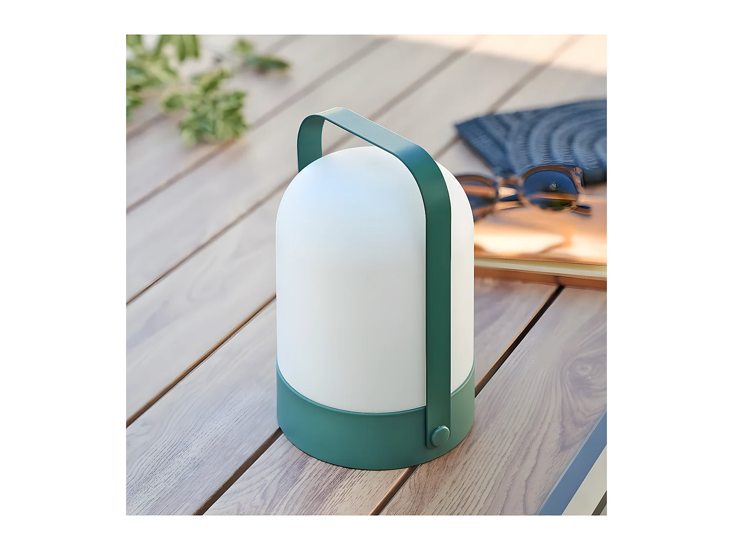 Lampe d'extérieur portative  en métal Gris D 14 x H 22 cm