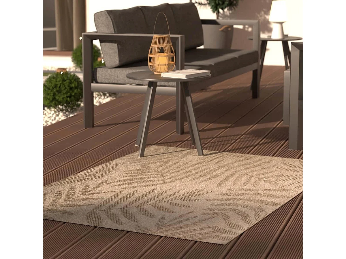 Tapis décoratif Beige Lin pour extérieur ou intérieur 120 x 170 cm