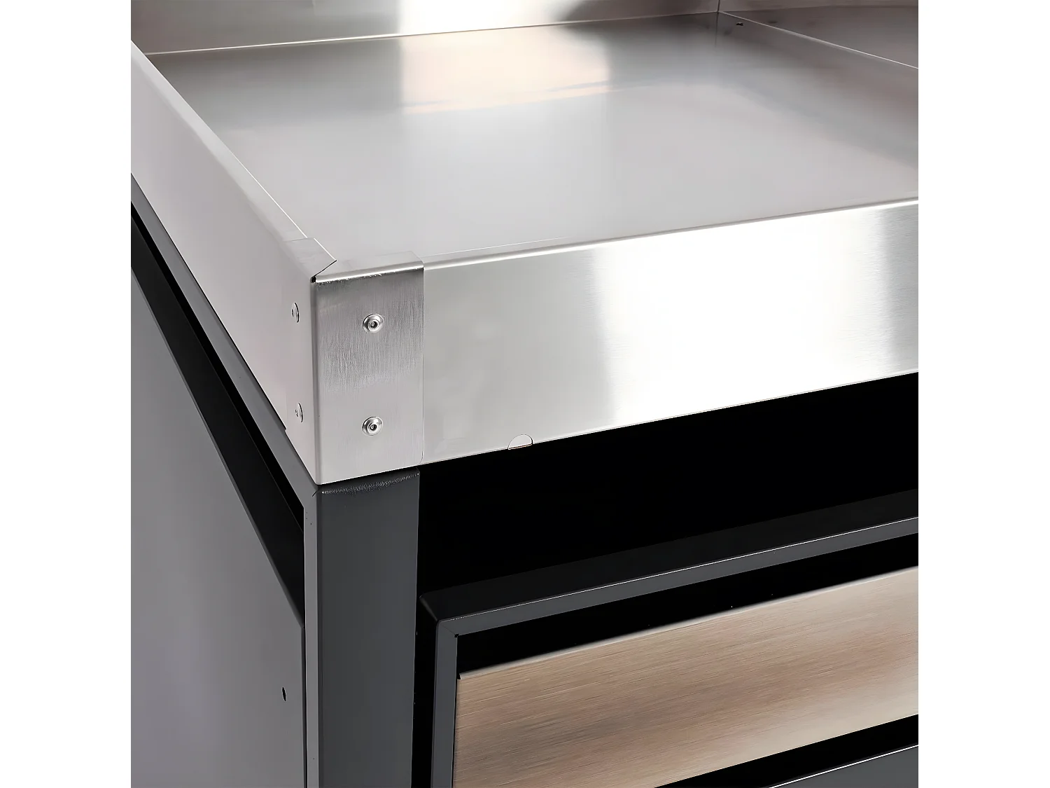 Set 2x copribidoni box spazzatura rifiuti con fioriera MCW-J81 80x132x125cm acciaio inox antracite gold