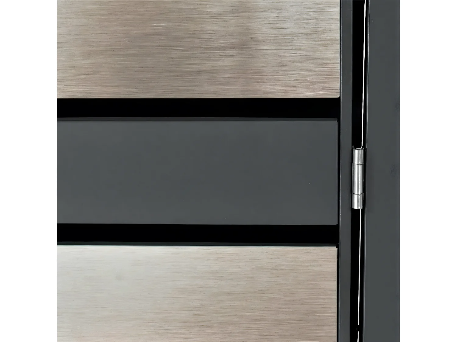 Set 2x copribidoni box spazzatura rifiuti con fioriera MCW-J81 80x132x125cm acciaio inox antracite gold