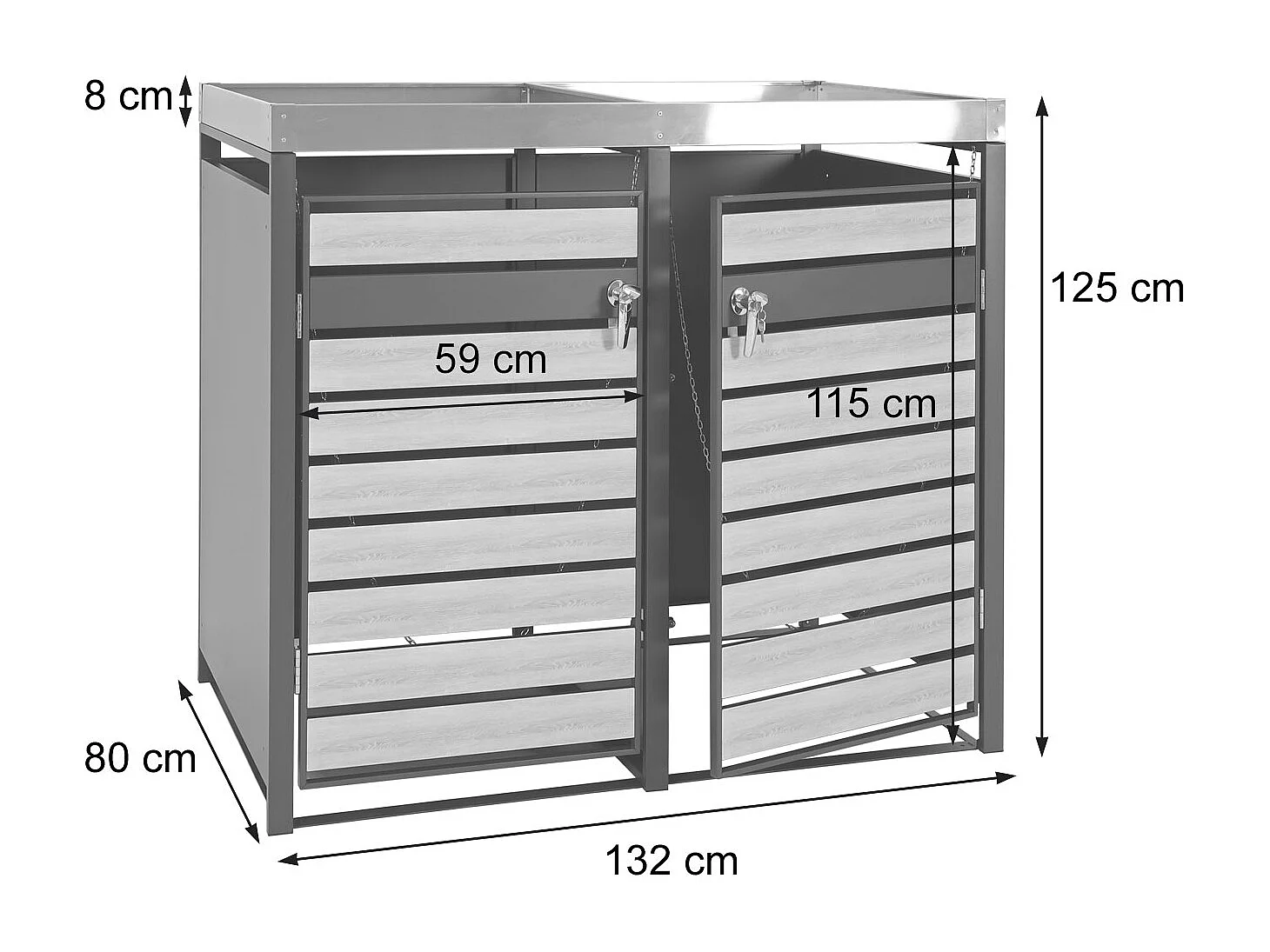 Mülltonnenverkleidung MCW-J81 (2er), Gold