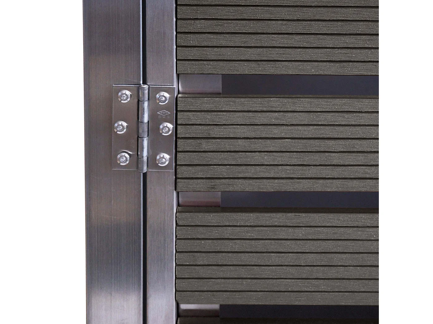 3x copribidoni box spazzatura rifiuti MCW-K14 85x200x120cm acciaio inox WPC antracite