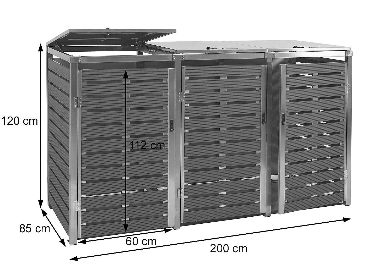 Mülltonnenverkleidung MCW-K14 (3er), Anthrazit