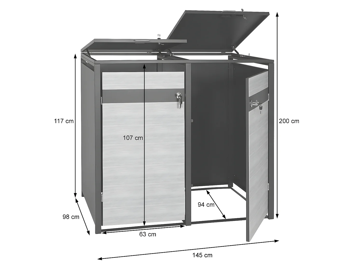 Afvalzak MCW-J82 (2er/4er),  donkerbruin kersenhout look