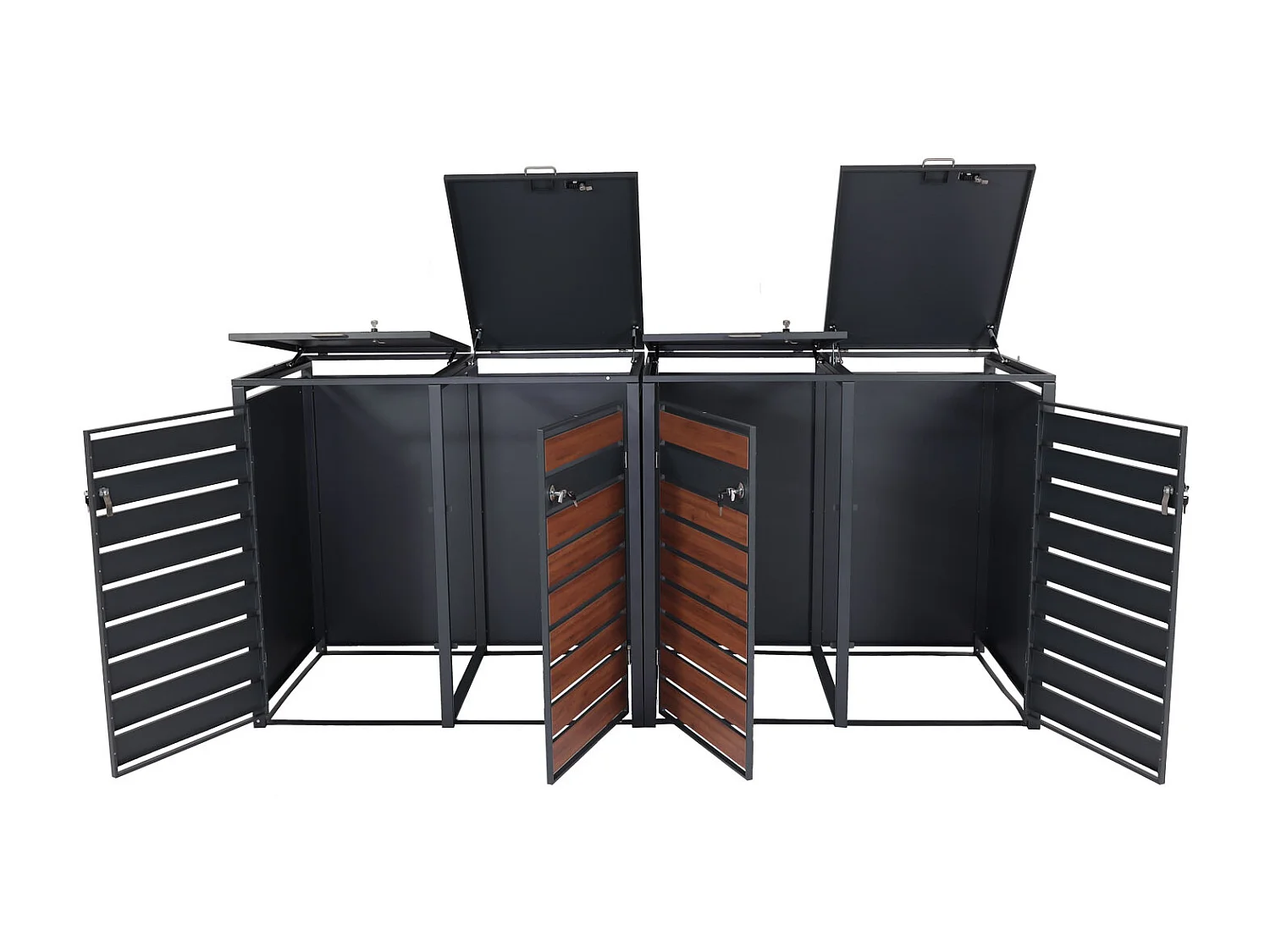 XL bin cover MCW-J81 (set of 4 or 8),  dark brown cherry wood effect