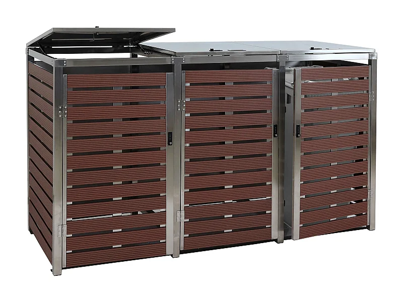 Pojemnik MCW-K14 (3 sztuki),  wygląd drewna orzechowego