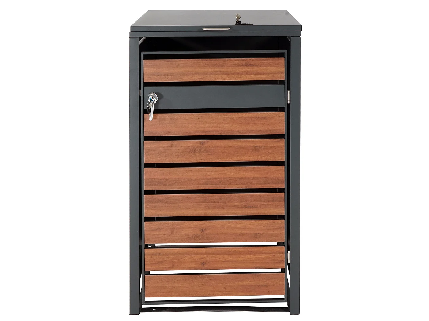 Pokrywa kosza na śmieci z 1 pojemnikiem MCW-J81,  ciemnobrązowy wygląd drewna wiśniowego