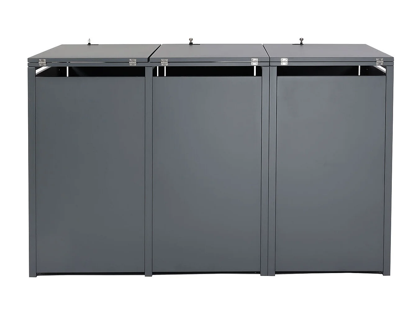 XL Mülltonnenverkleidung MCW-J81 3er/6er, Kirsche-Holzoptik dunkelbraun