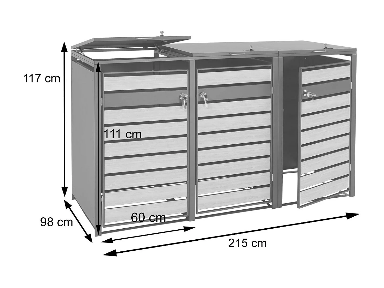XL bin cover MCW-J81 (set of 3 or 6),  gold