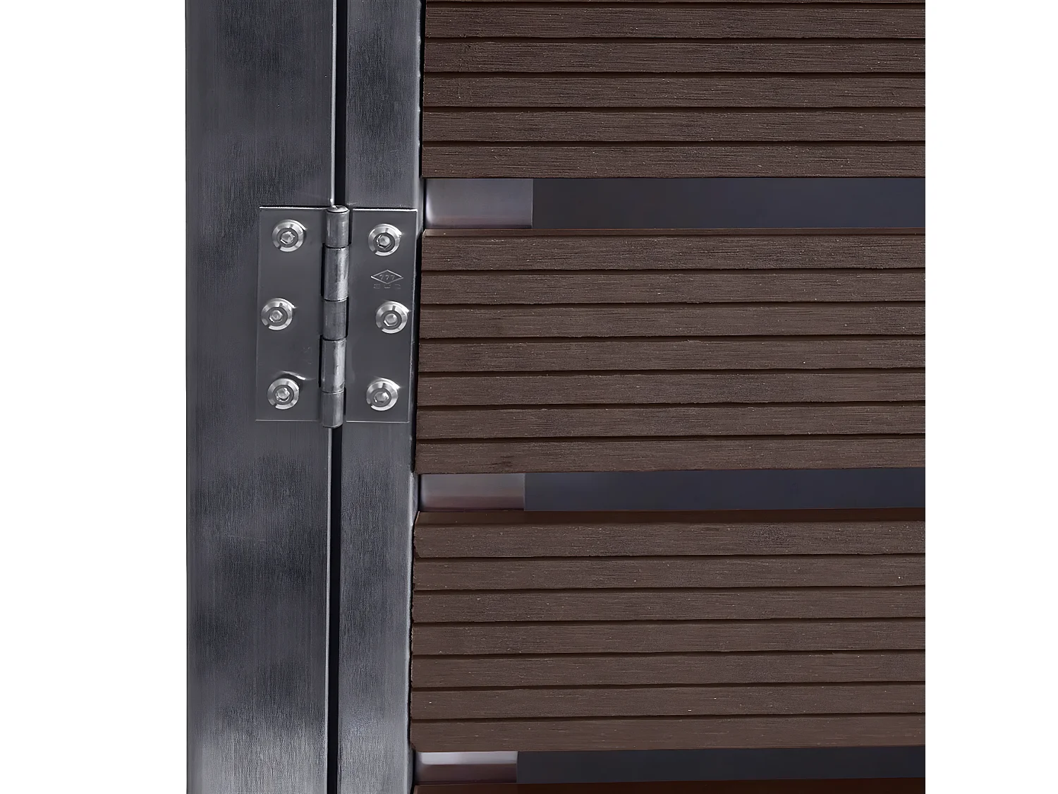 2x copribidoni box spazzatura rifiuti MCW-K14 XL 102x144x117cm acciaio inox WPC marrone