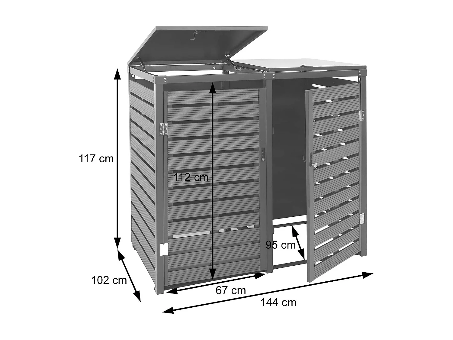 XL-affaldsspandbeklædning MCW-K14, 2-pak/4-pak,  valnødstræ-look