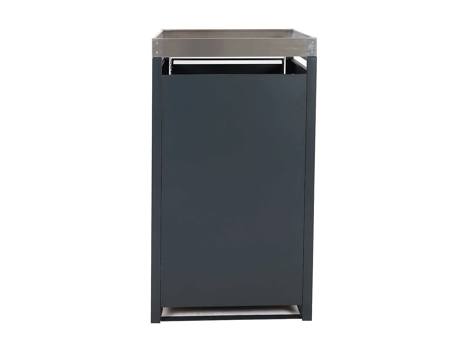 Copribidone box spazzatura rifiuti con fioriera MCW-J81 80x68x125cm acciaio inox antracite gold