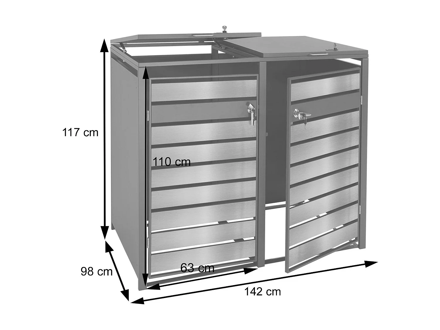 MCW-J81 bin enclosure for two bins,  light brown beech wood effect