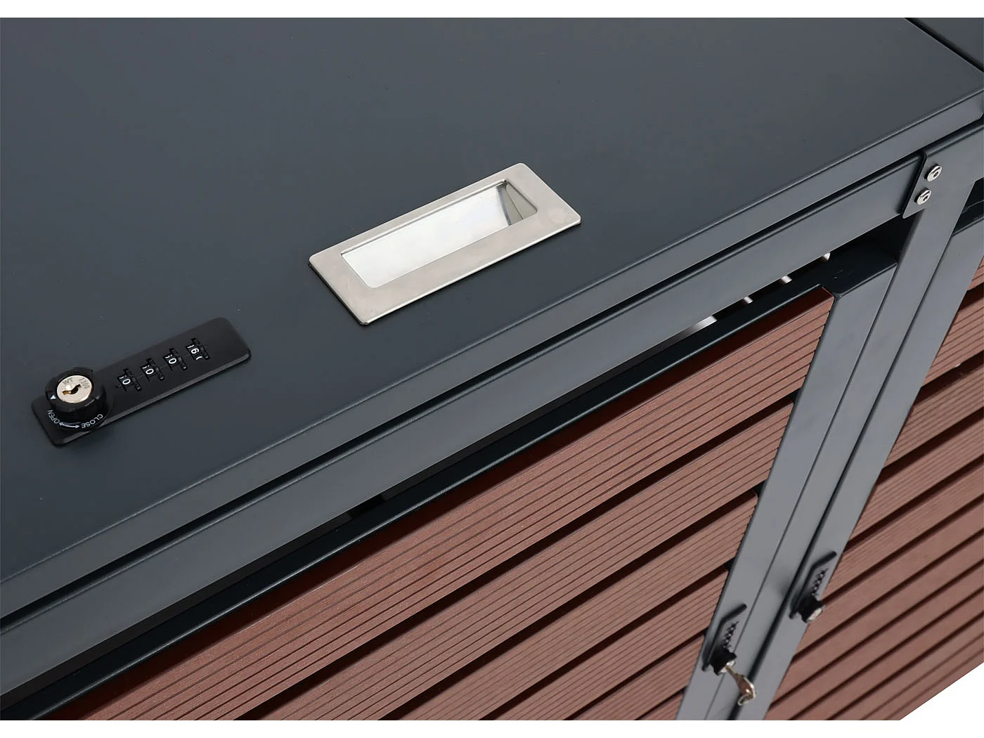 Mülltonnenverkleidung MCW-K14 (4er), Walnuss-Holzoptik