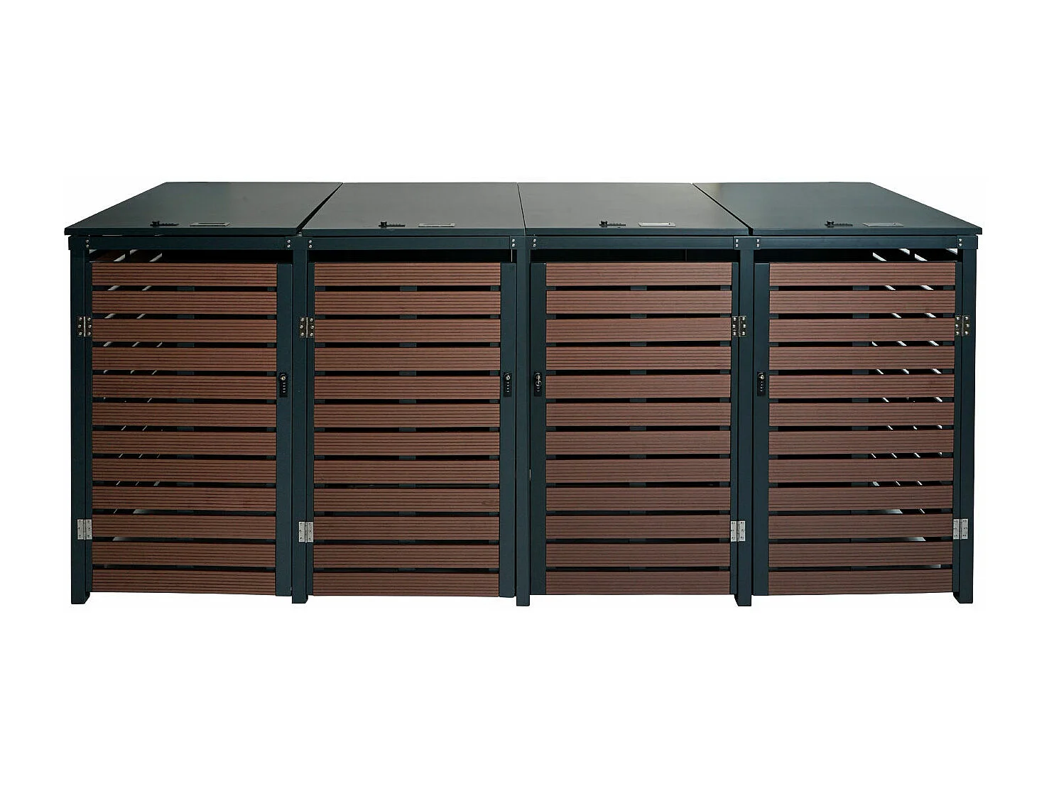 Mülltonnenverkleidung MCW-K14 (4er), Walnuss-Holzoptik