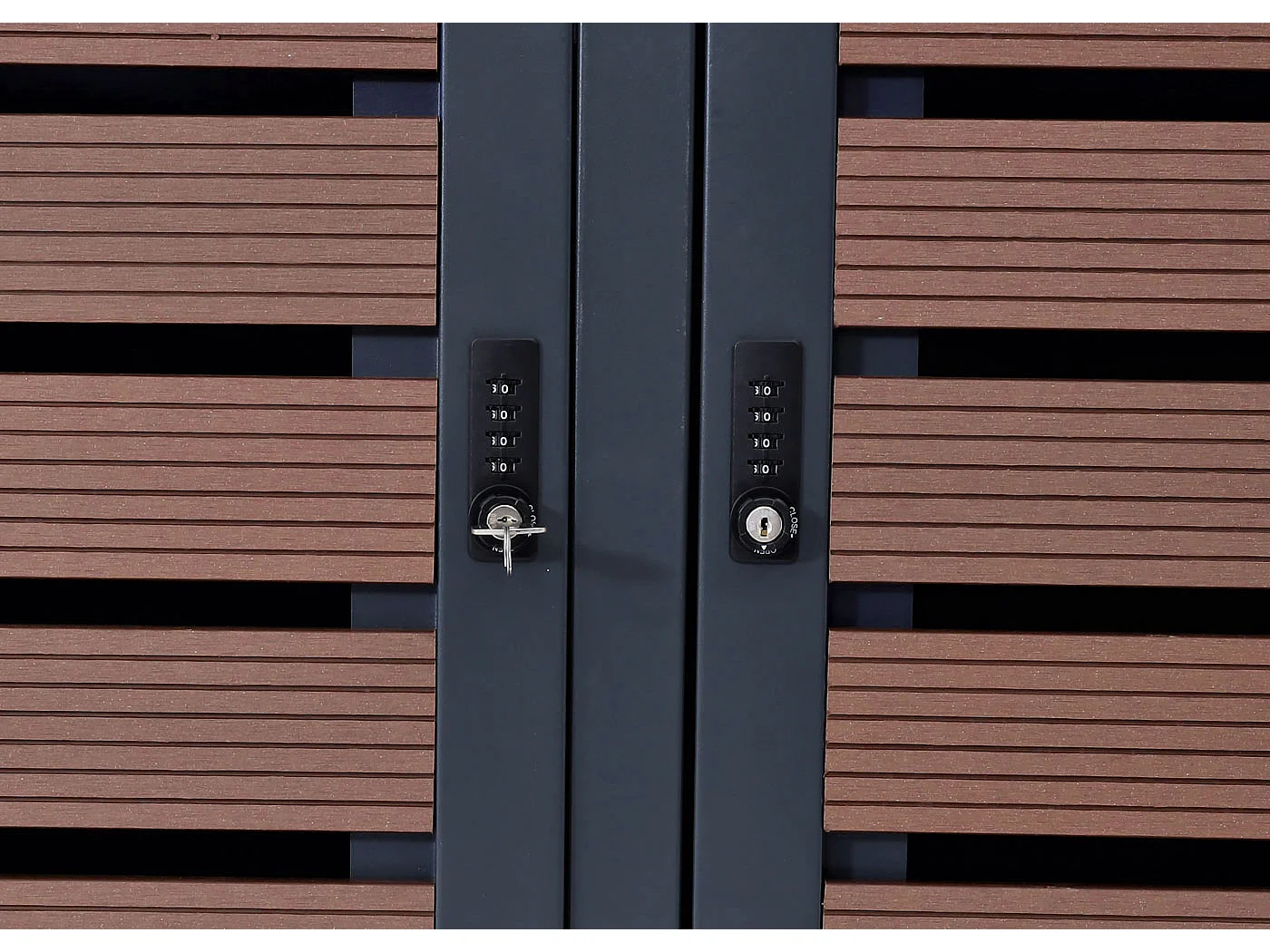 Mülltonnenverkleidung MCW-K14 (4er), Walnuss-Holzoptik