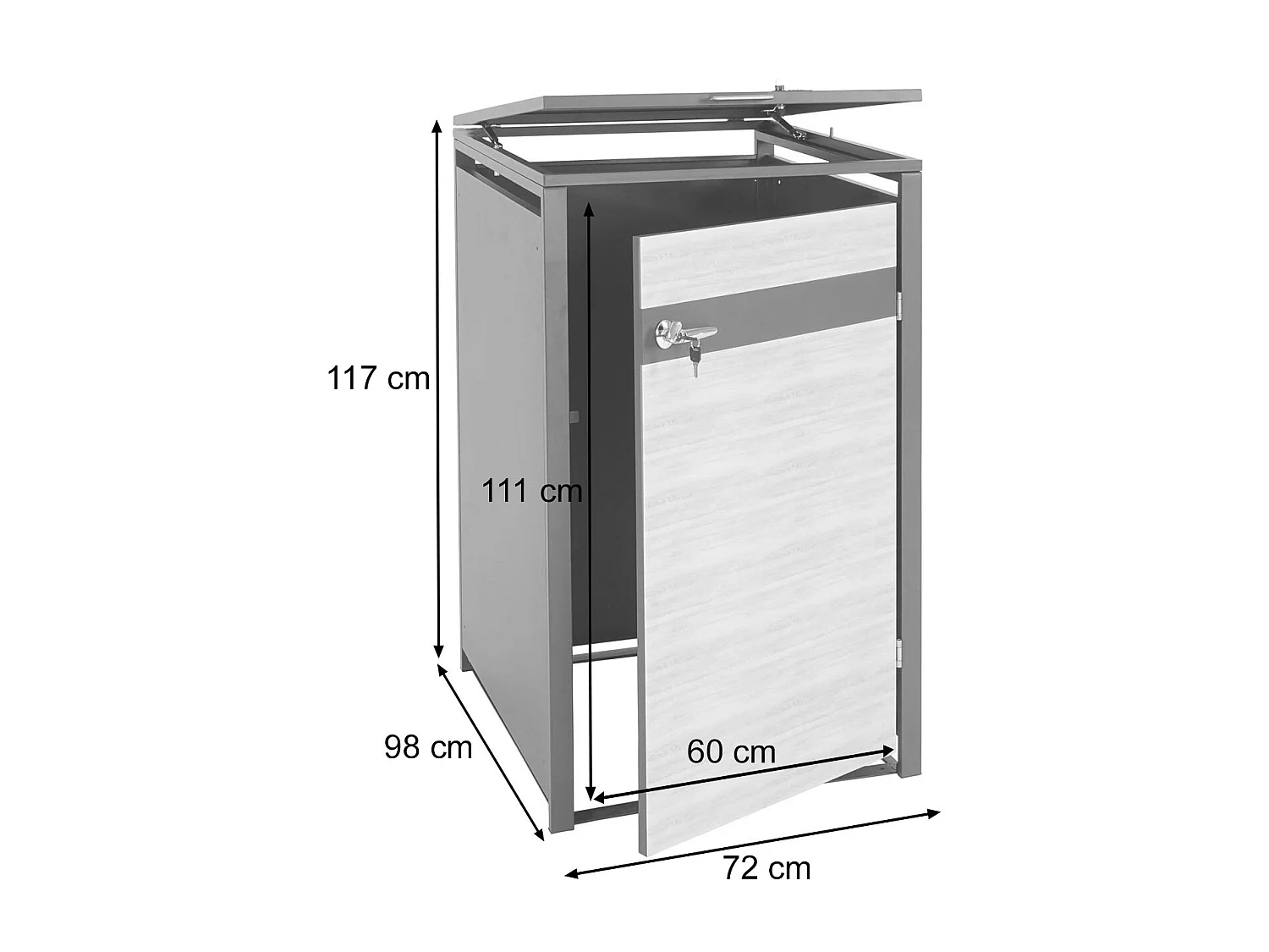 Afvalzak MCW-J82 (1er/2er),  donkerbruin kersenhout look