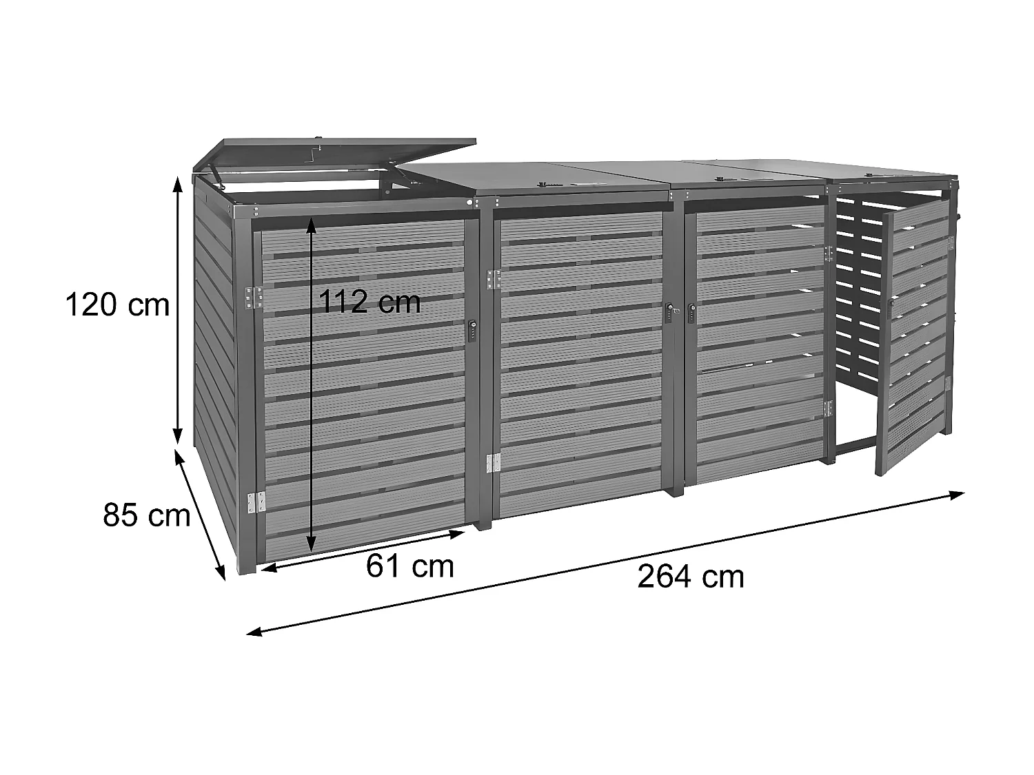 Mülltonnenverkleidung MCW-K14 (4er), Anthrazit