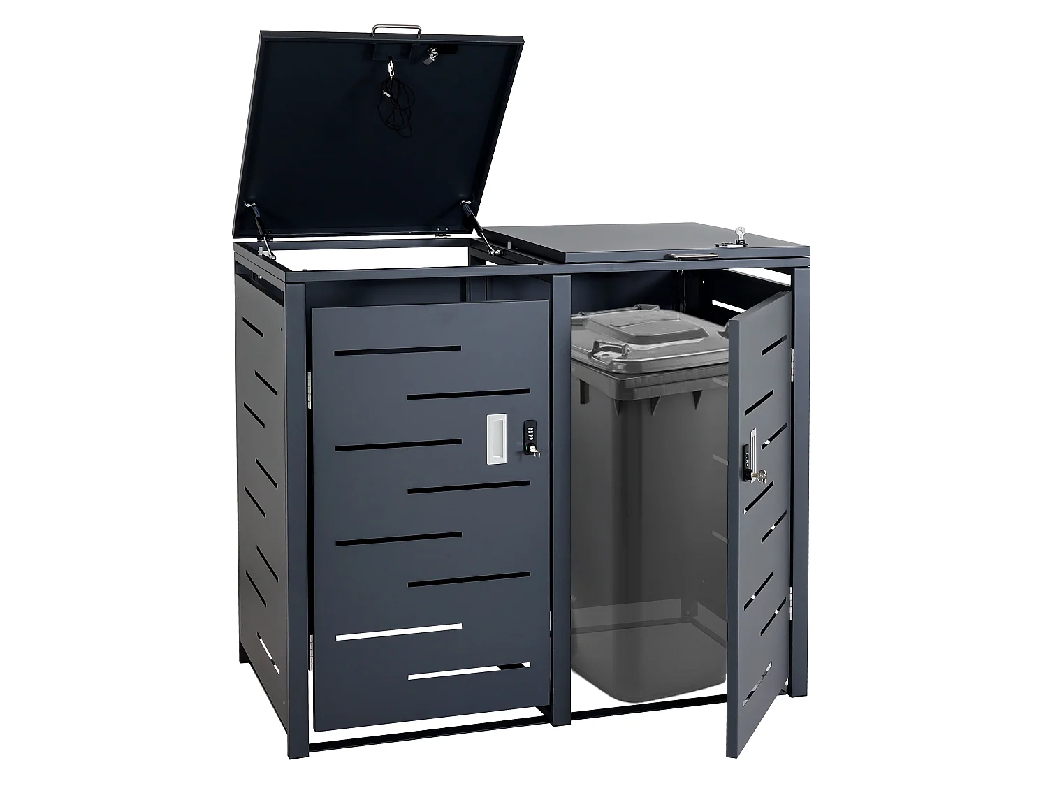 Afvalbakbekleding MCW-E83 (2 stuks),  antraciet, staal 38kg