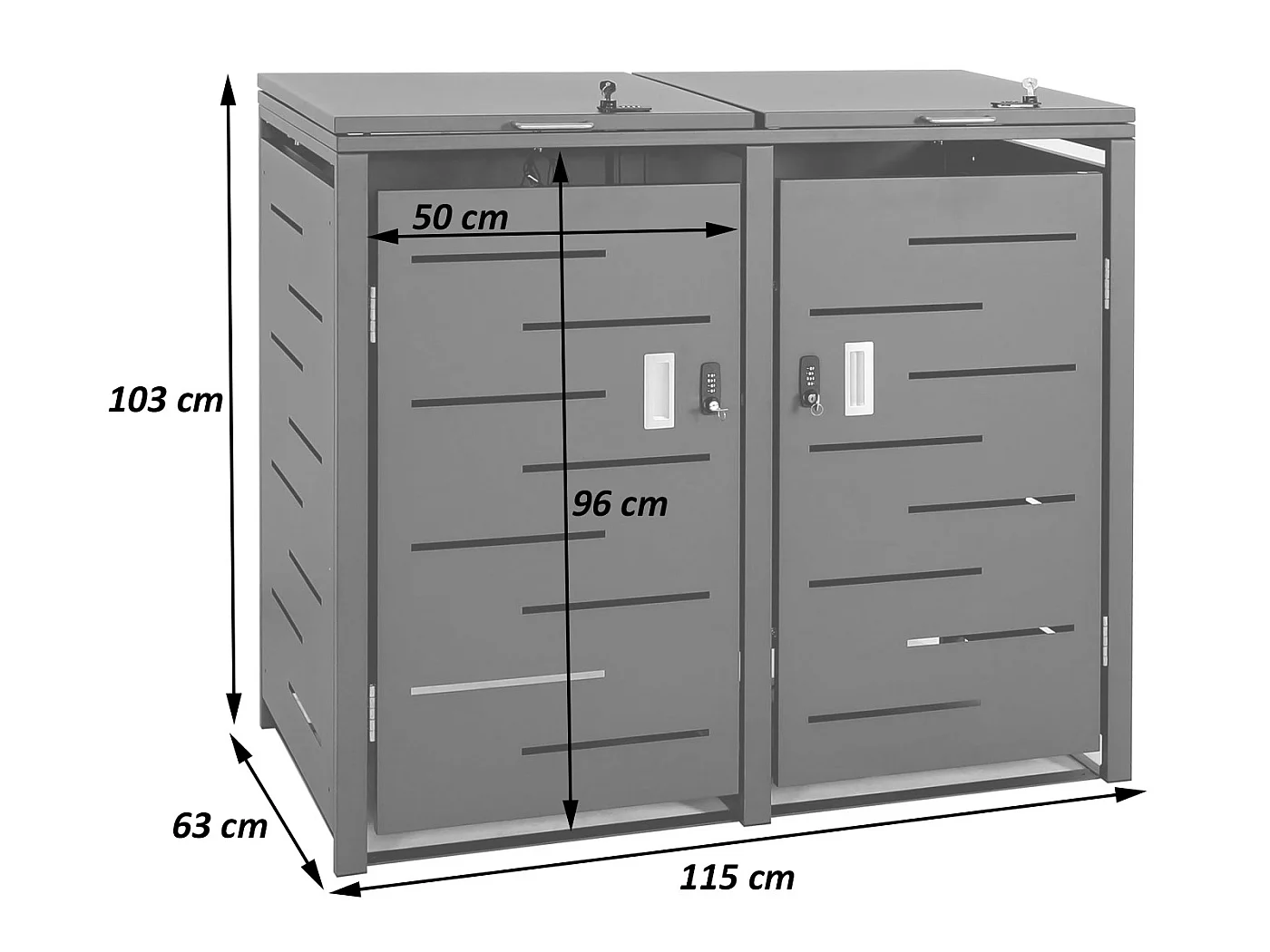 Afvalbakbekleding MCW-E83 (2 stuks),  antraciet, staal 38kg