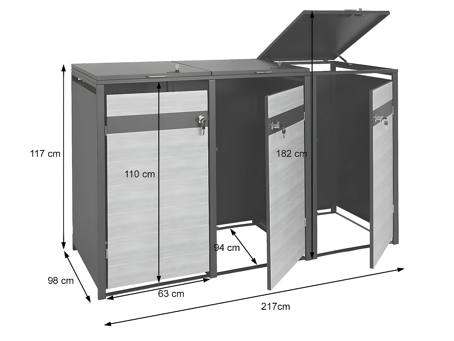 Afvalzak XL MCW-J82 3er/6er,  kersenhout look donkerbruin