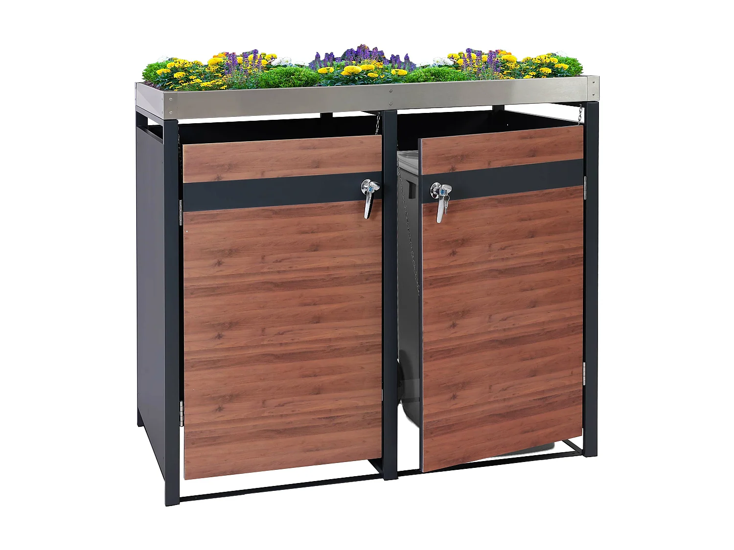 Afvalzak MCW-J82 (2 stuks),  donkerbruin kersenhout look