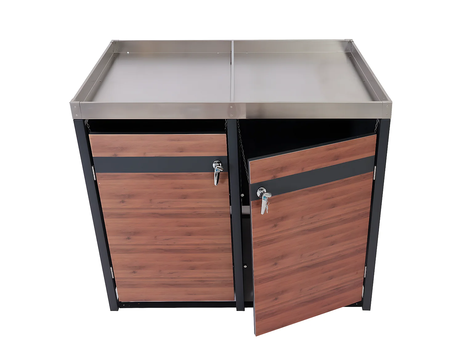 Wkład do kosza MCW-J82 (2 sztuki),  ciemnobrązowy wygląd drewna wiśniowego