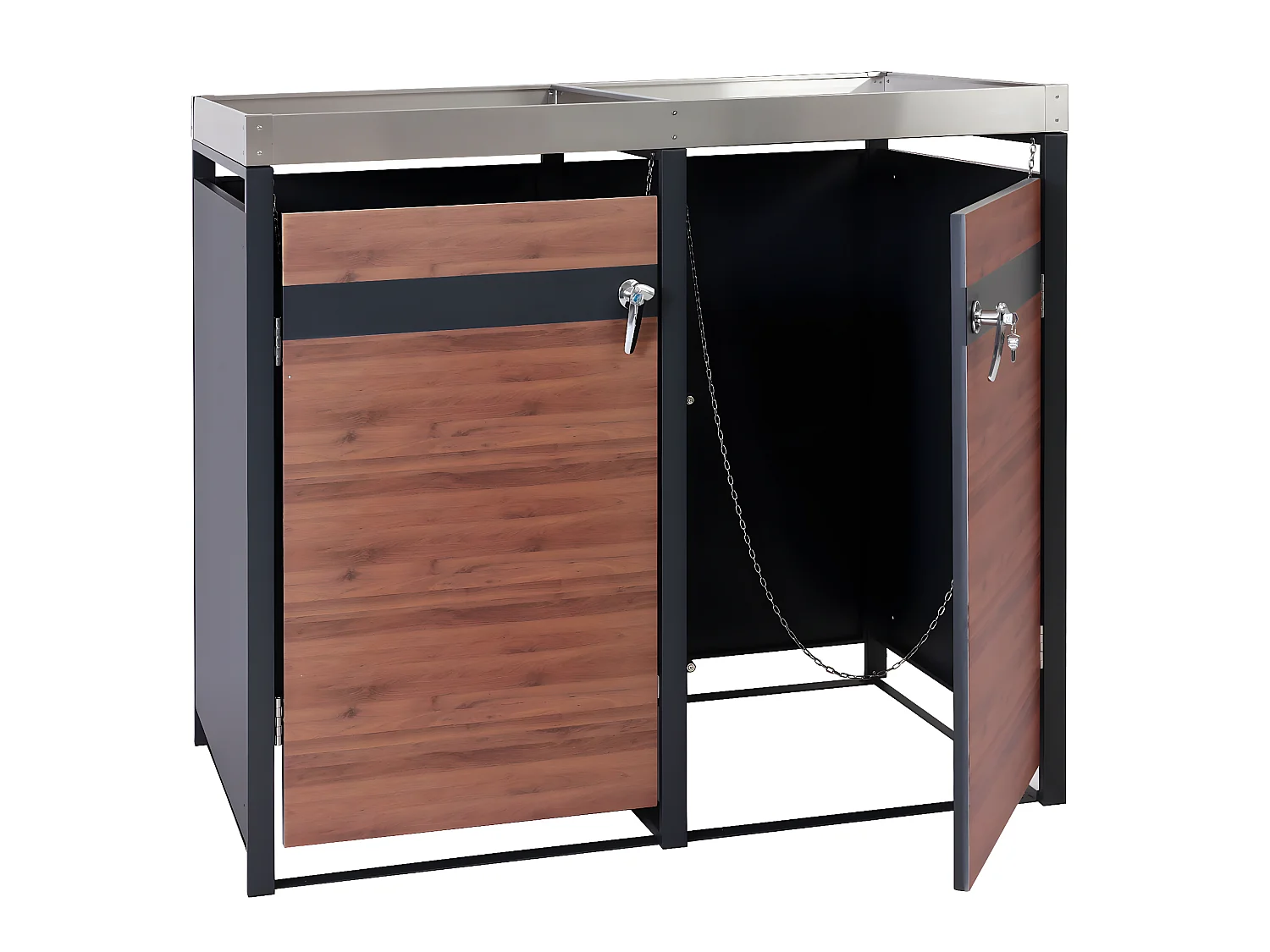 Wkład do kosza MCW-J82 (2 sztuki),  ciemnobrązowy wygląd drewna wiśniowego