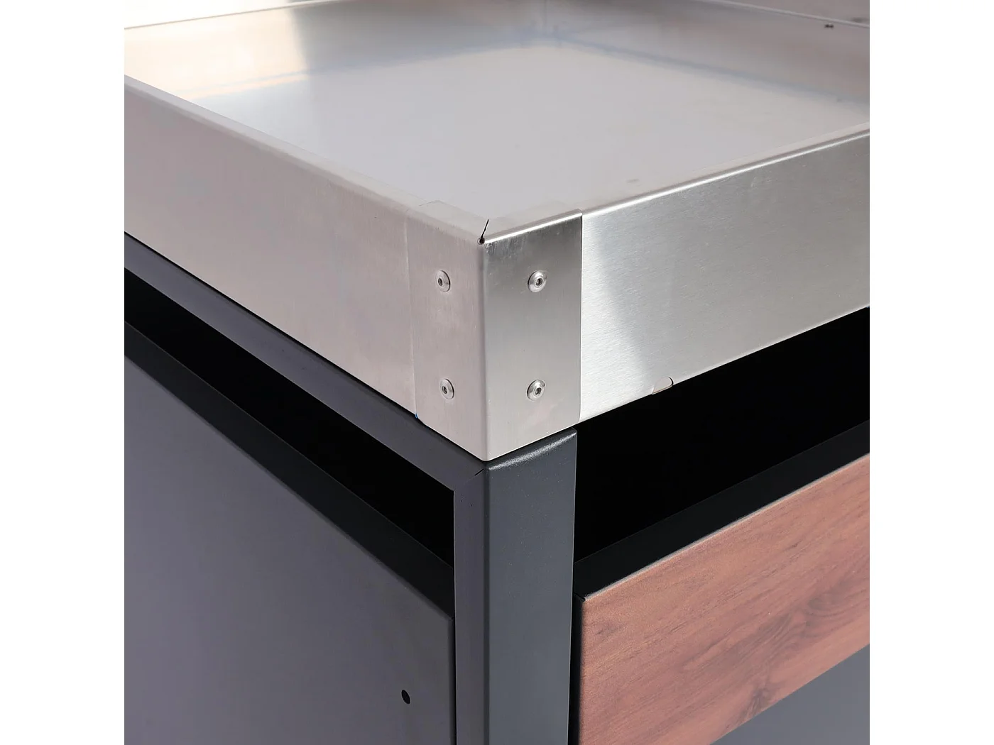 Mülltonnenverkleidung MCW-J82 (2er), Kirsche-Holzoptik dunkelbraun