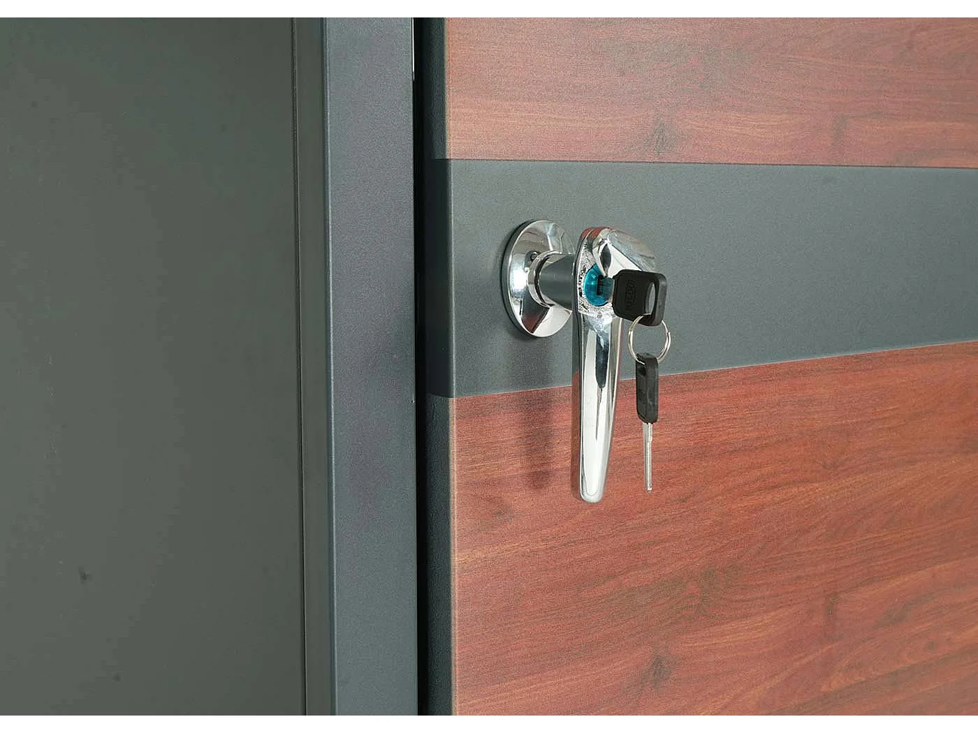 Mülltonnenverkleidung MCW-J82 (2er), Kirsche-Holzoptik dunkelbraun