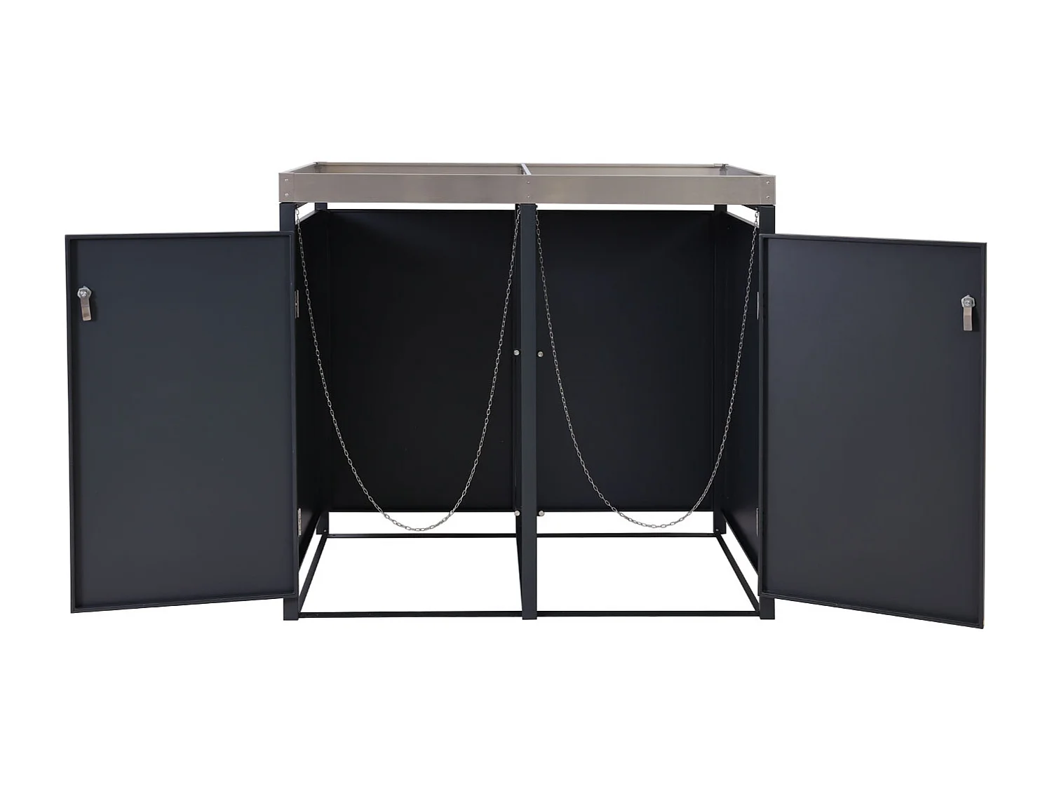 Mülltonnenverkleidung MCW-J82 (2er), Kirsche-Holzoptik dunkelbraun