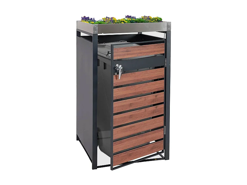 Mülltonnenverkleidung MCW-J81 (1er), Kirsche-Holzoptik