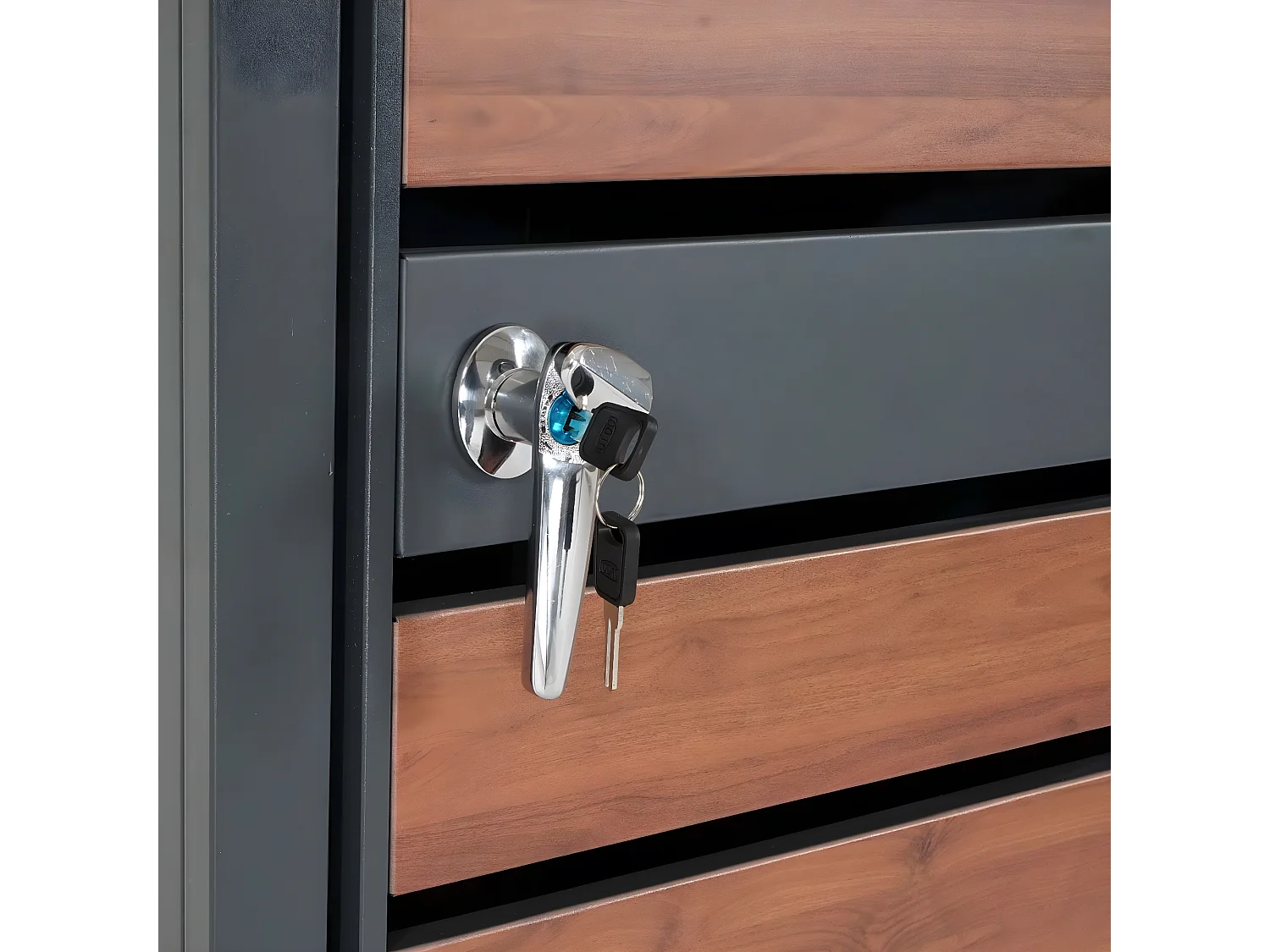 Set 2x copribidoni box spazzatura rifiuti con fioriera MCW-J81 80x132x125cm acciaio inox antracite ciliegio