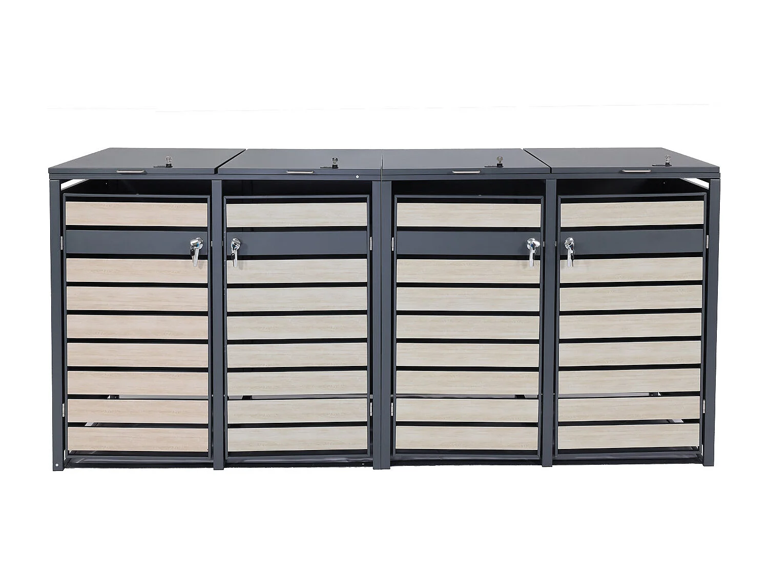 XL bin cover MCW-J81 (set of 4 or 8),  light brown beech wood effect