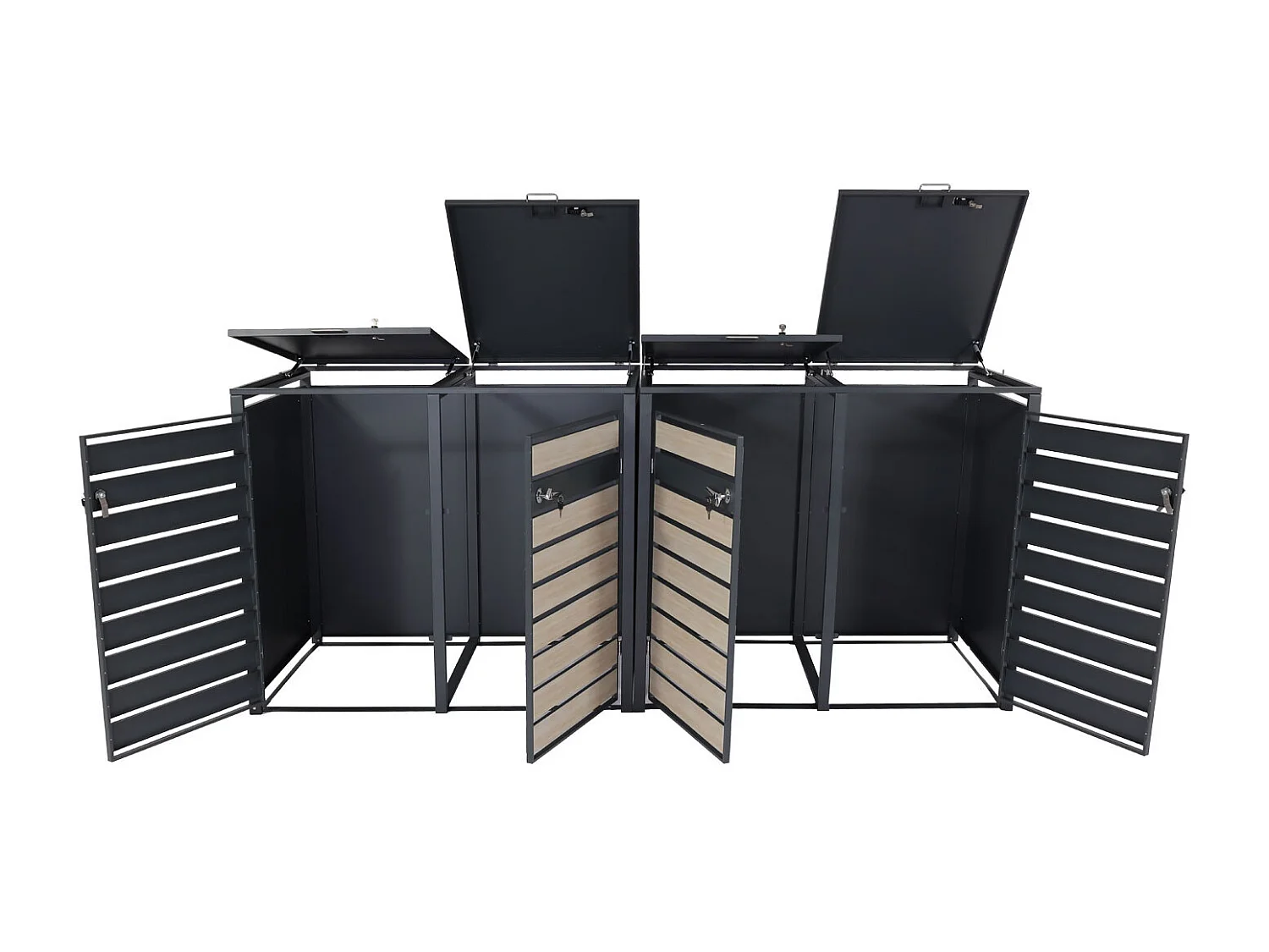 XL bin cover MCW-J81 (set of 4 or 8),  light brown beech wood effect