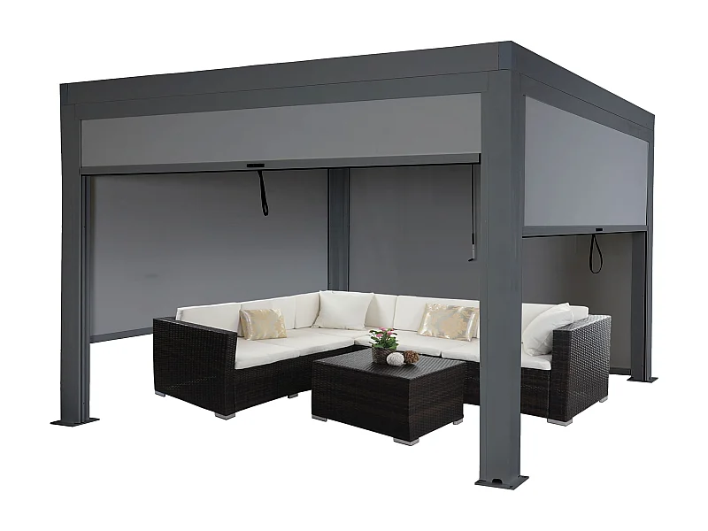 Pergola MCW-L46 ze ścianą boczną,  antracyt
