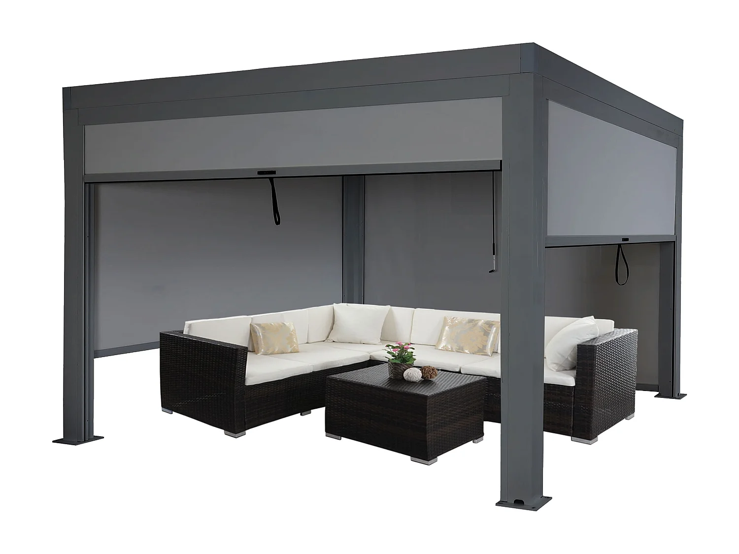 Pergola MCW-L46 ze ścianą boczną,  antracyt