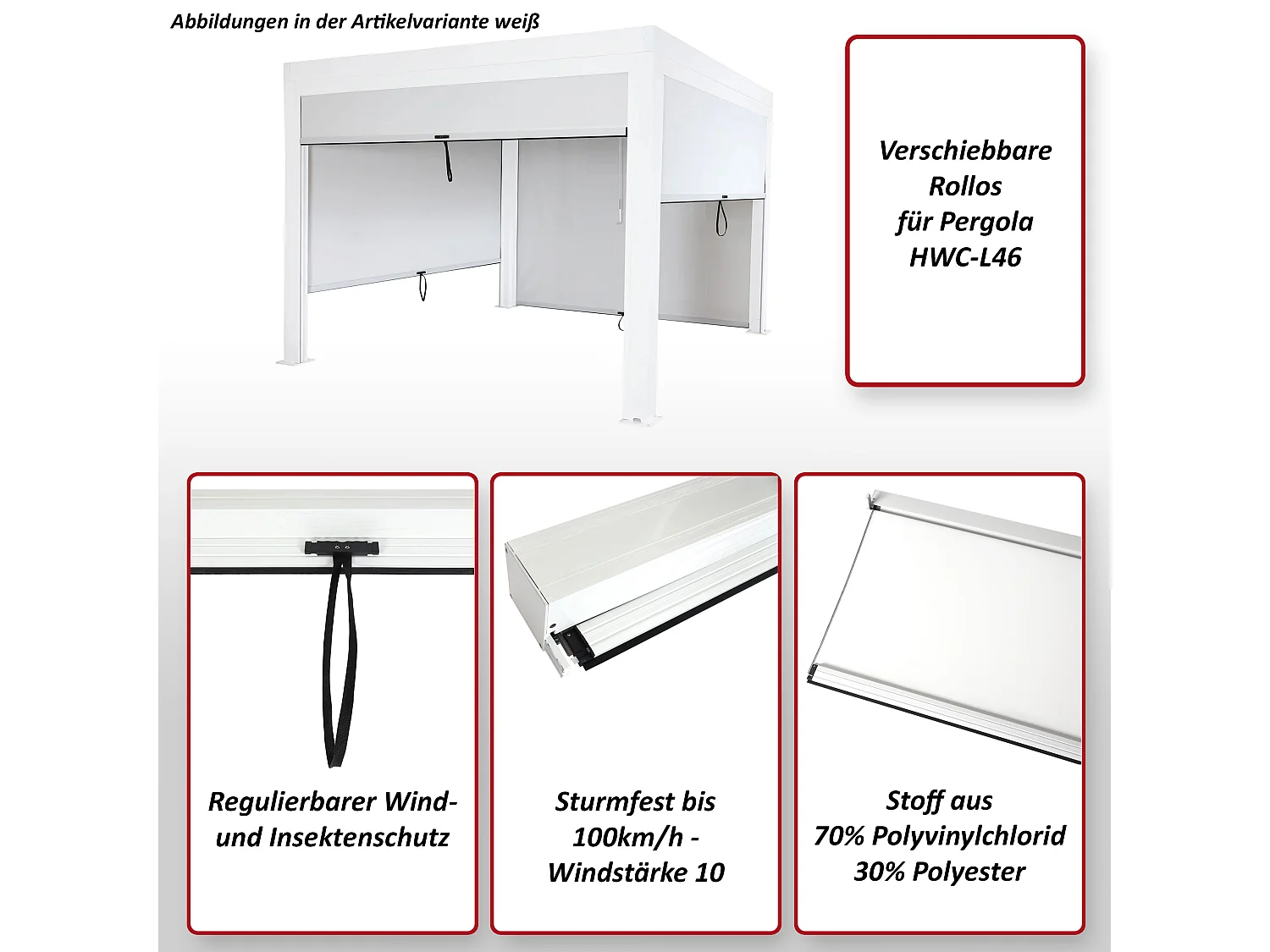 Zijpaneel voor pergola MCW-L46,  antraciet