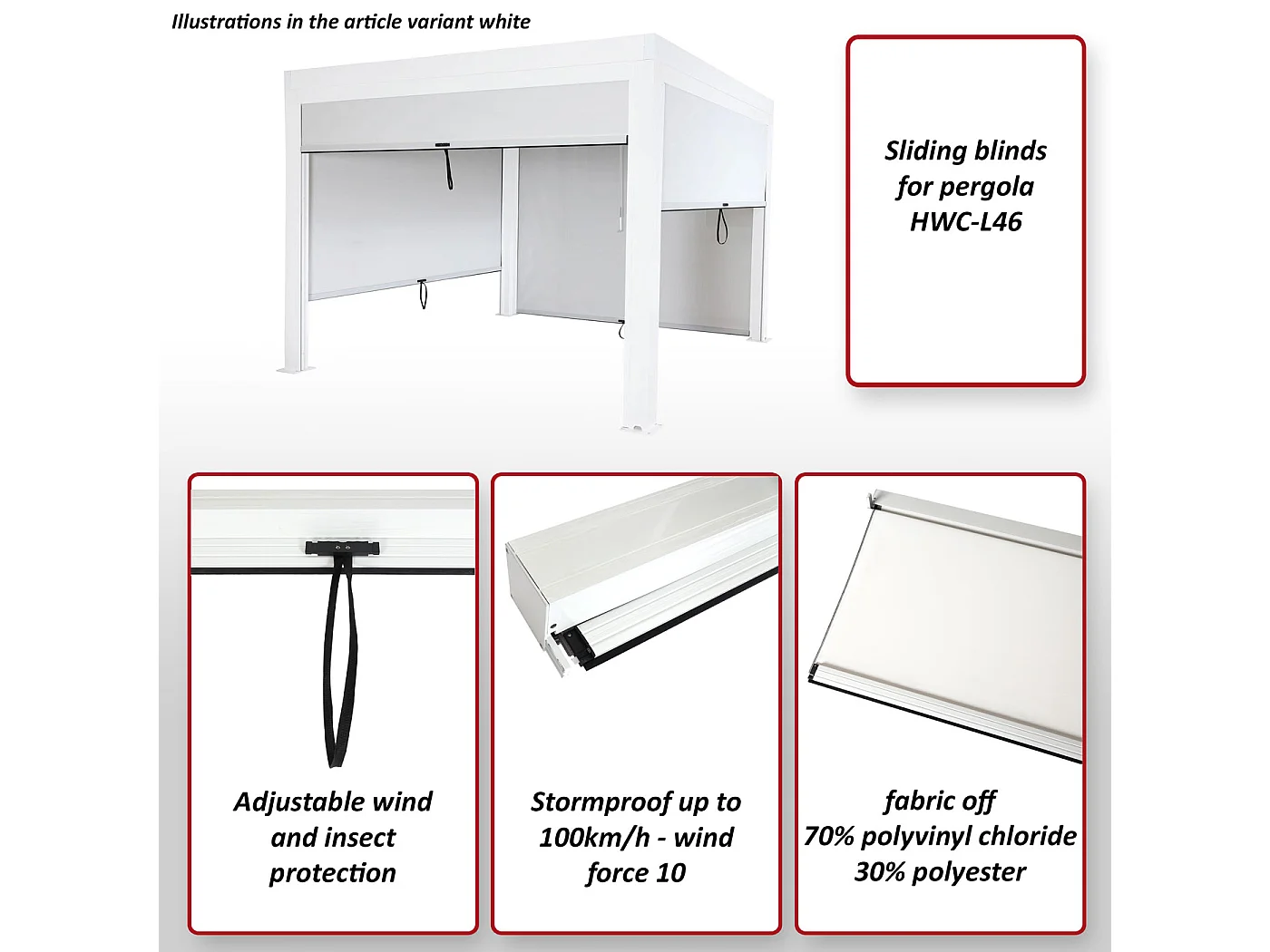 Sidevæg til pergola MCW-L46,  antracit