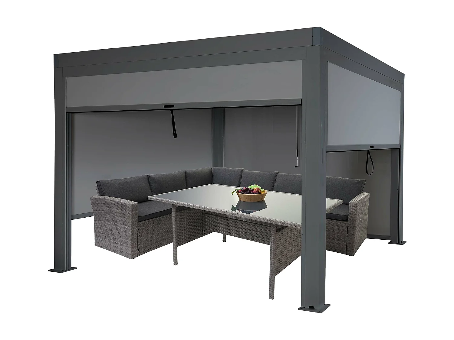 Pergola MCW-L46 met zijwand,  antraciet