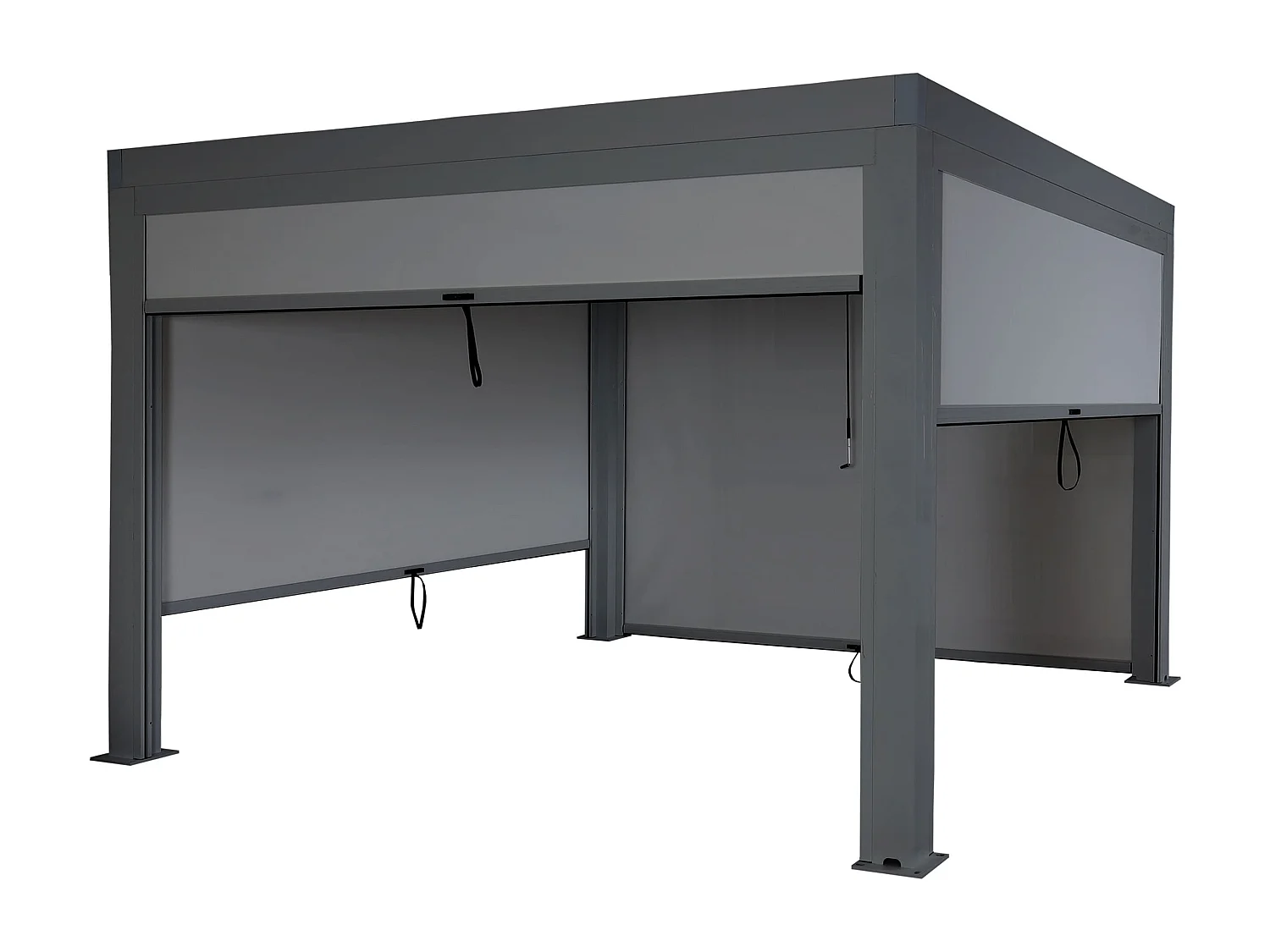 Pergola MCW-L46 mit Seitenwand, Anthrazit