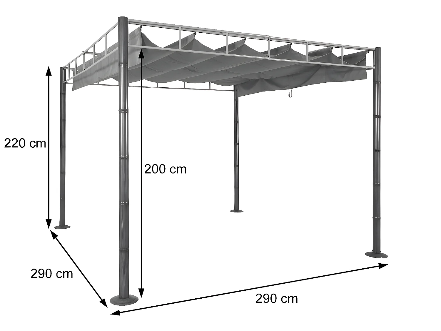 Pergola MCW-L42, Creme-weiß