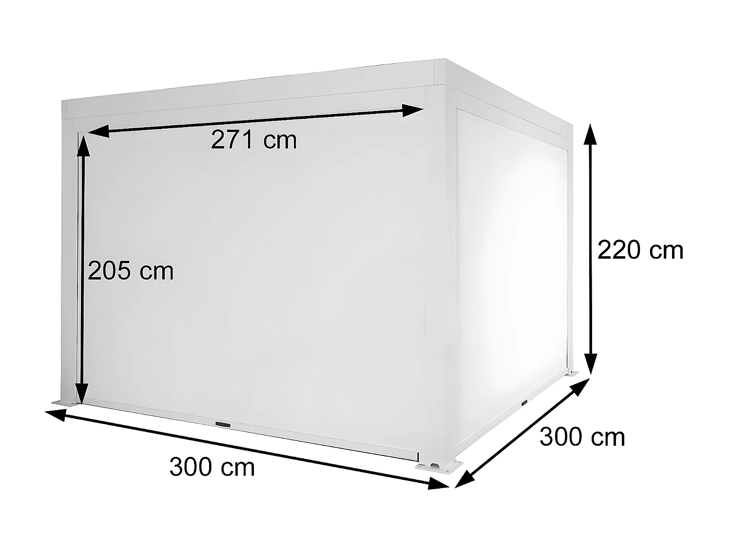 Pergola MCW-L46 ze ścianą boczną,  biały