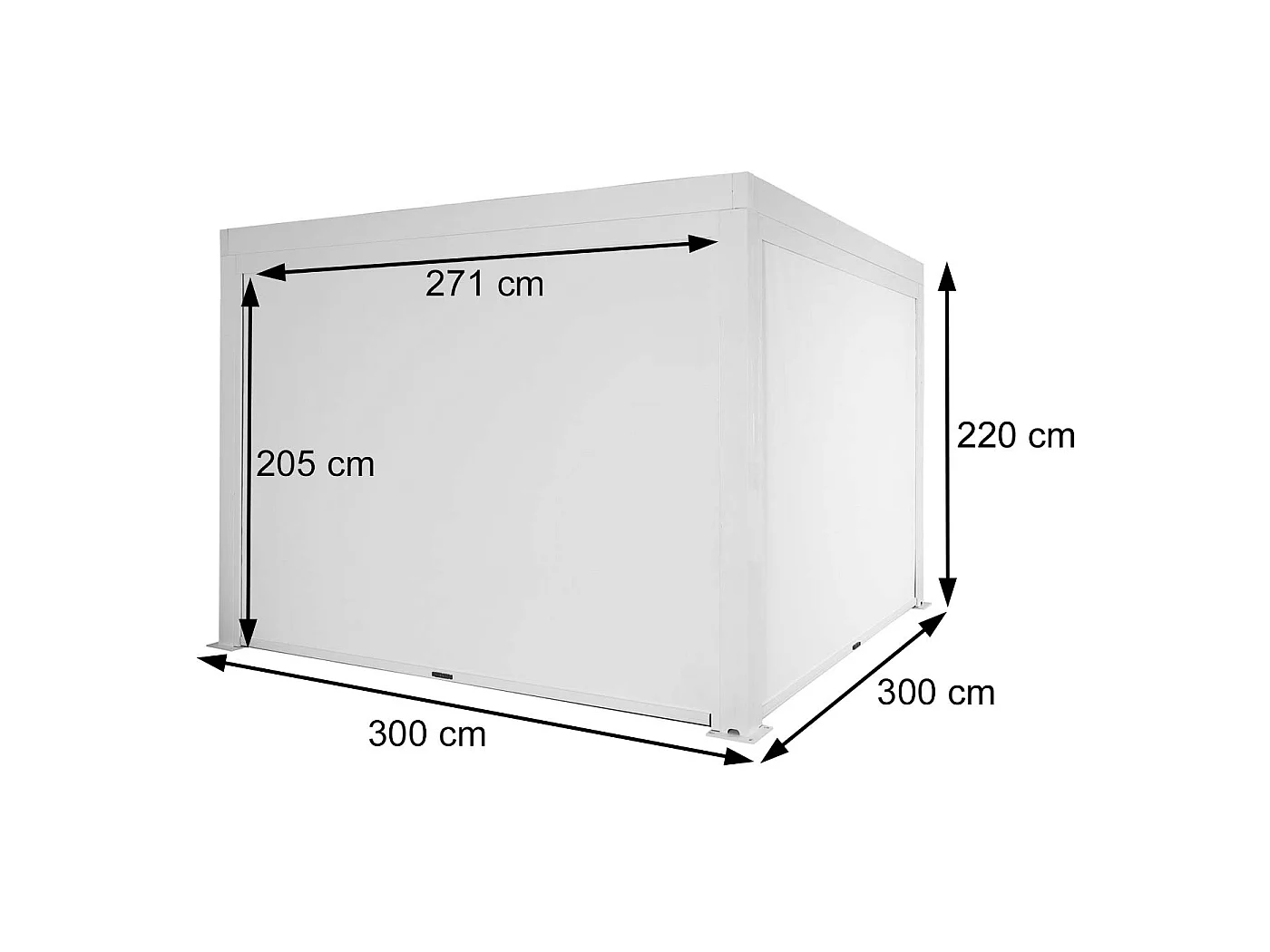 Pergola MCW-L46 med sidevæg,  hvid