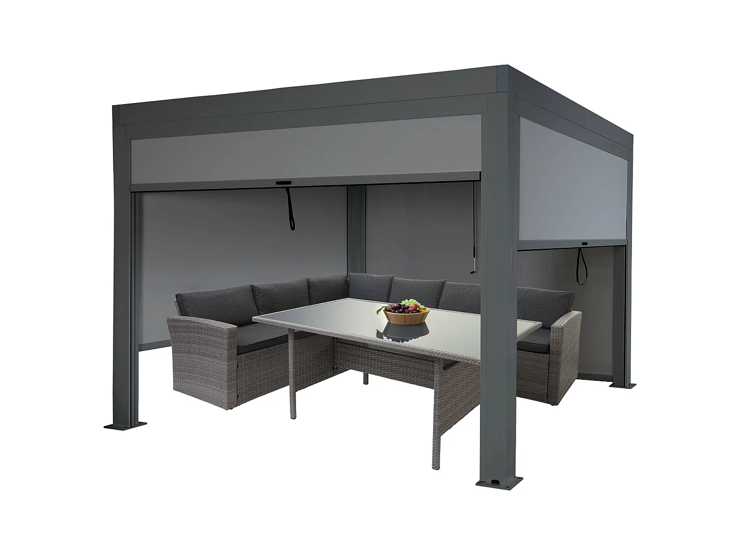 Pergola MCW-L46 ze ścianą boczną,  antracyt