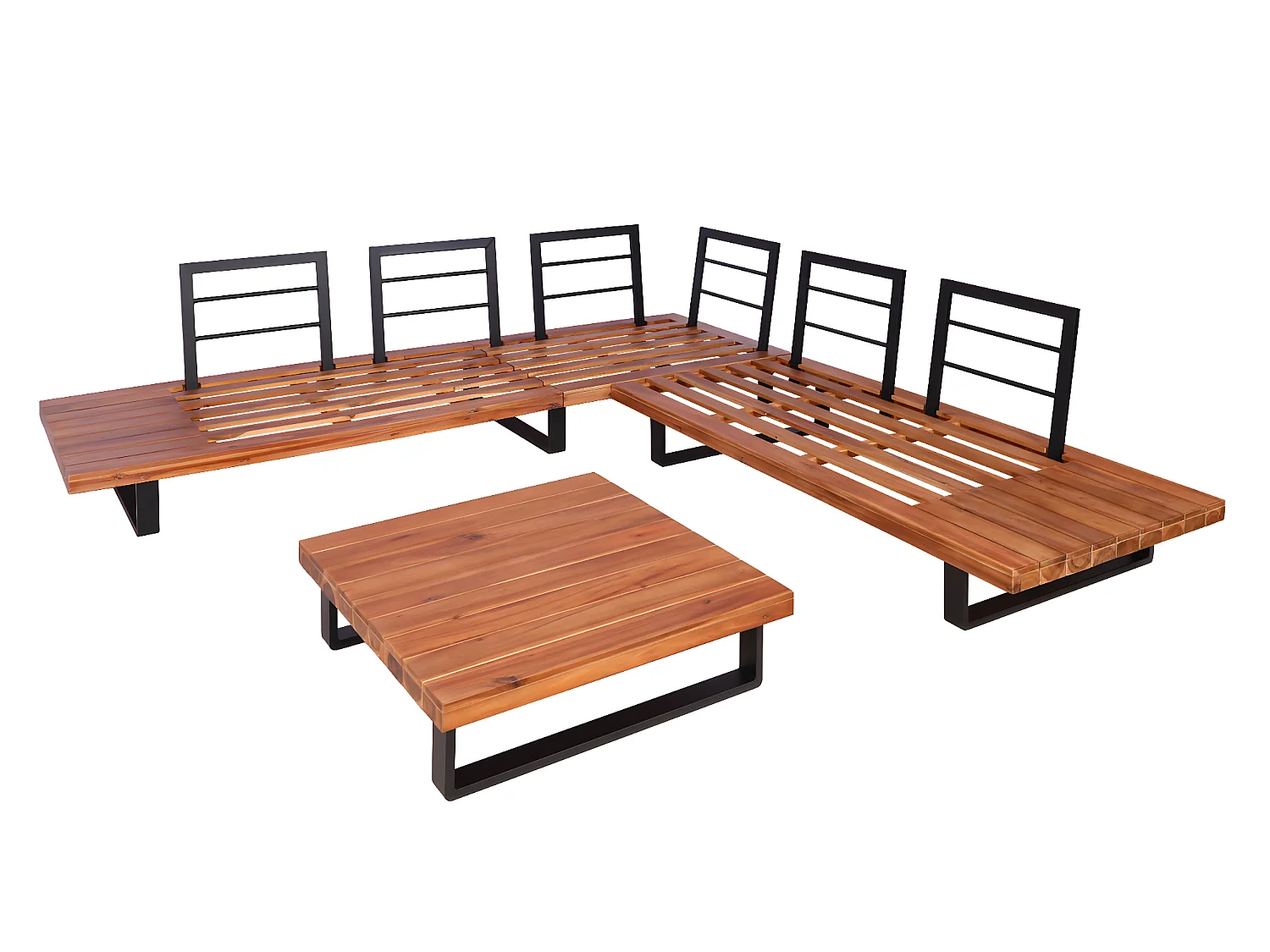 Tuinset MCW-H54 (set van 4),  bruin, bekleding crème wit