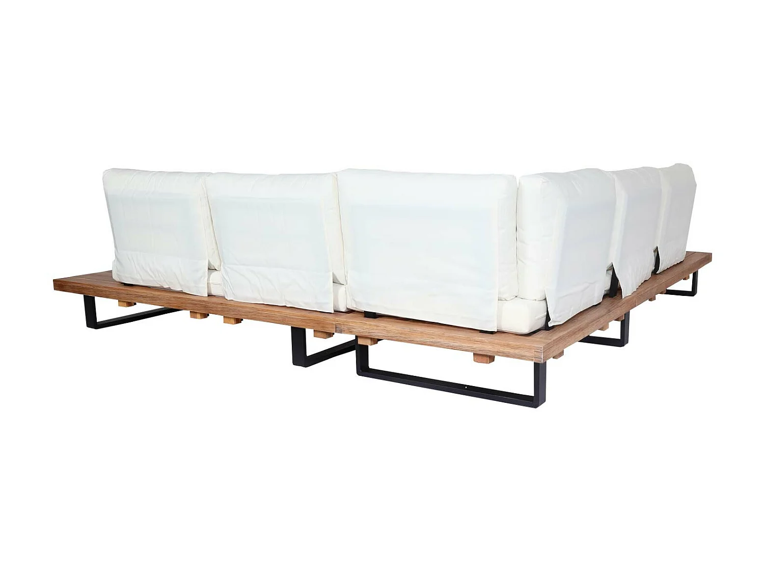 Tuinset MCW-H54 (set van 4),  lichtbruin, bekleding crème wit