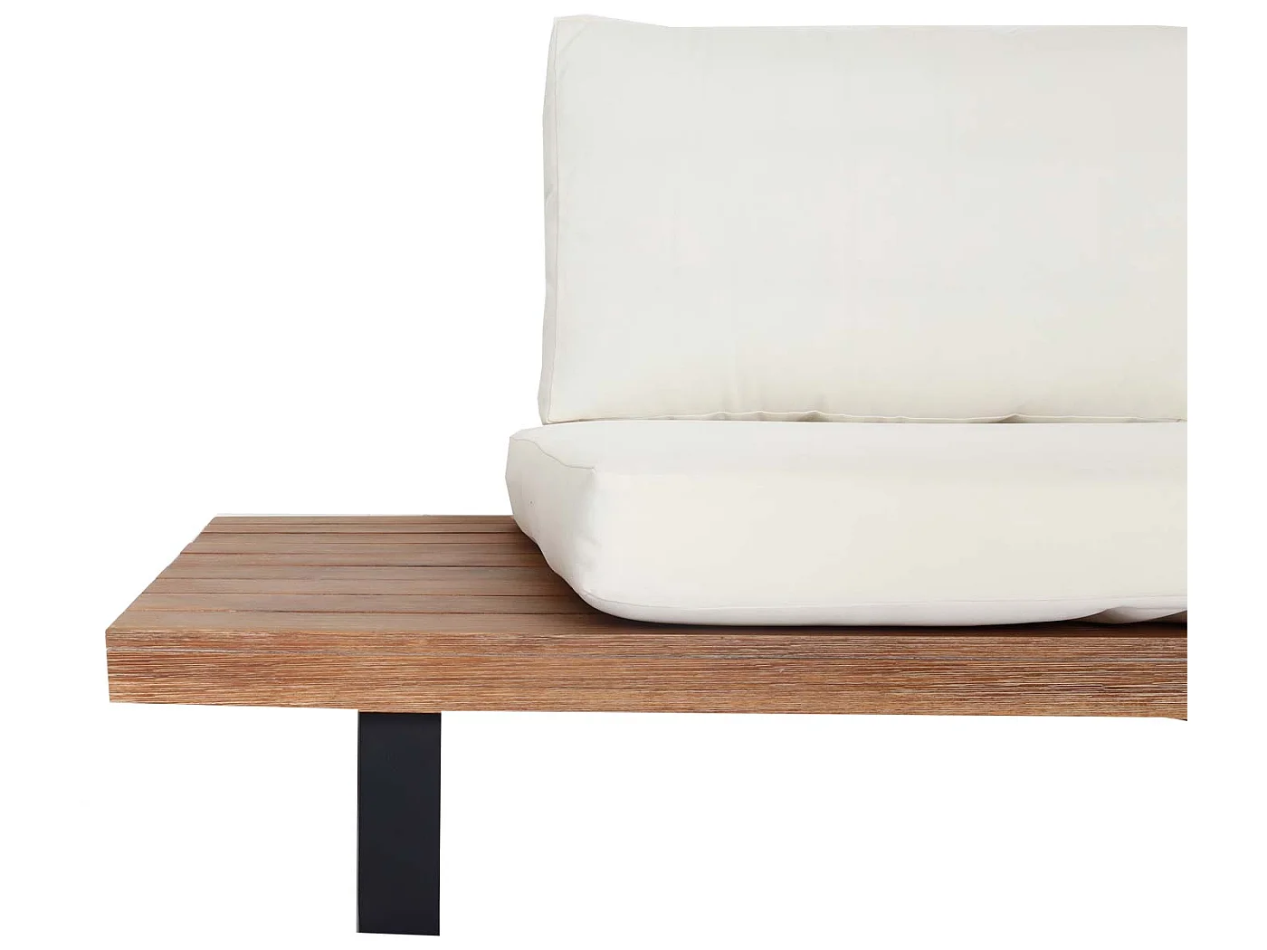 Zestaw ogrodowy MCW-H54 (zestaw 4-częściowy),  jasnobrązowy, tapicerka w kolorze kremowo-białym