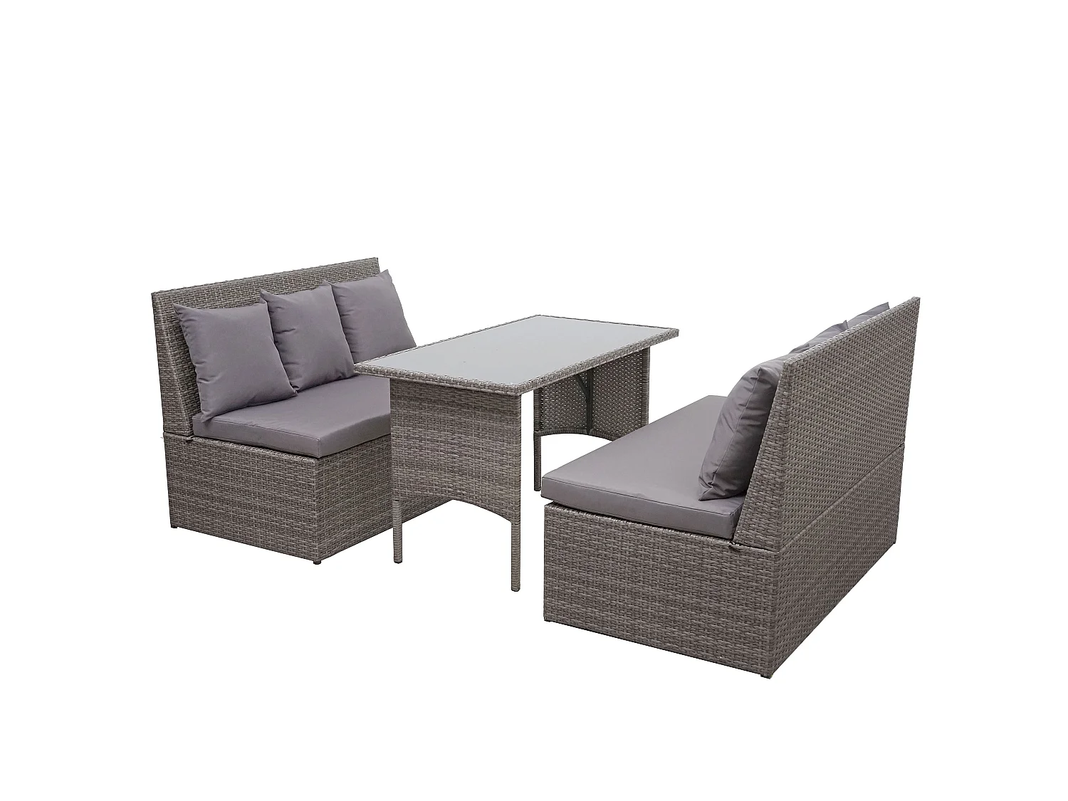 Zestaw MCW-G16 (3 części),  szary, poduszki ciemnoszare