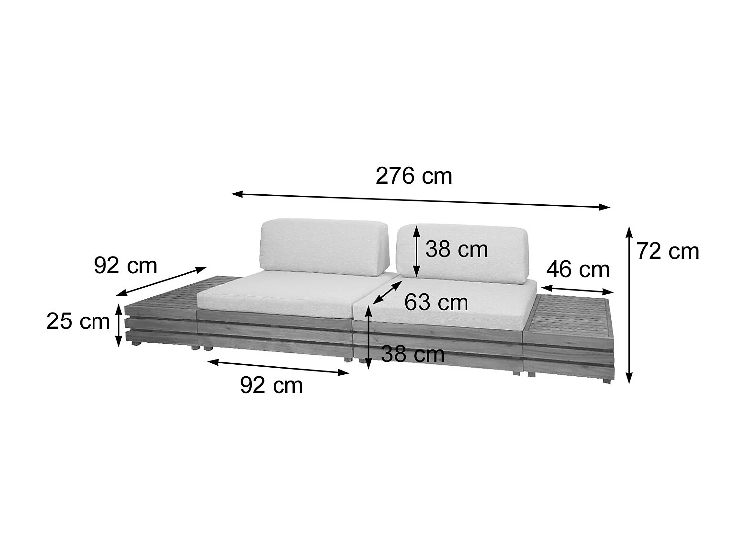 Conjunto de jardim MCW-L28 (conjunto de 4),  estofo cinzento escuro